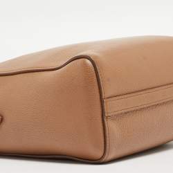 Prada Brown Vitello Daino Leather Logo Shoulder Bag
