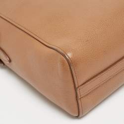 Prada Brown Vitello Daino Leather Logo Shoulder Bag