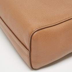 Prada Brown Vitello Daino Leather Logo Shoulder Bag