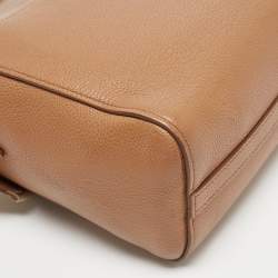 Prada Brown Vitello Daino Leather Logo Shoulder Bag