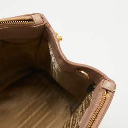Prada Rose Poudre Saffiano Lux Leather Medium Double Zip Tote