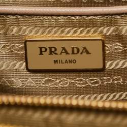 Prada Rose Poudre Saffiano Lux Leather Medium Double Zip Tote