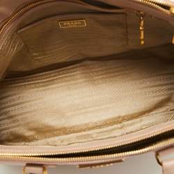 Prada Rose Poudre Saffiano Lux Leather Medium Double Zip Tote