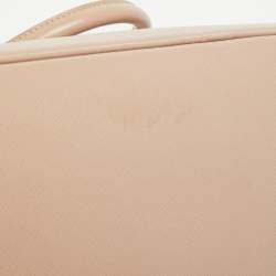 Prada Rose Poudre Saffiano Lux Leather Medium Double Zip Tote