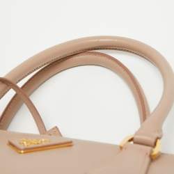 Prada Rose Poudre Saffiano Lux Leather Medium Double Zip Tote