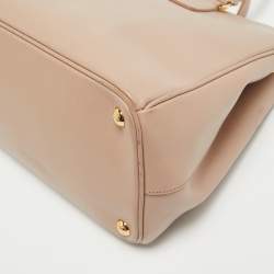 Prada Rose Poudre Saffiano Lux Leather Medium Double Zip Tote