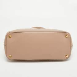 Prada Rose Poudre Saffiano Lux Leather Medium Double Zip Tote