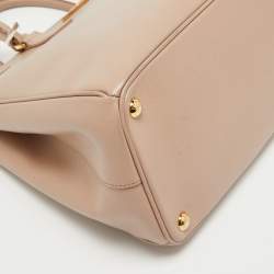 Prada Rose Poudre Saffiano Lux Leather Medium Double Zip Tote