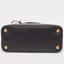 Prada Black Saffiano Lux Leather Small Promenade Satchel