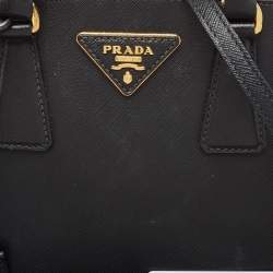 Prada Black Saffiano Lux Leather Small Promenade Satchel