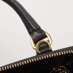Prada Black Saffiano Lux Leather Small Promenade Satchel