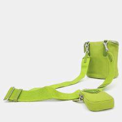 Prada Green Nylon Canapa Bucket Bag
