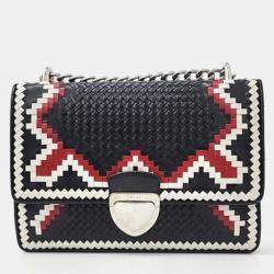 Pre Owned Prada Black Mesh Madras Chain Shoulder Bag