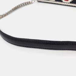 Pre Owned Prada Black Mesh Madras Chain Shoulder Bag