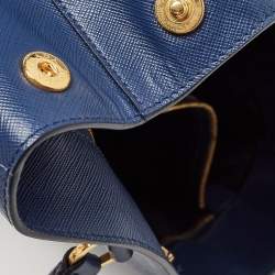 Pre Owned Prada Blue Saffiano Leather Large Gardener's Tote