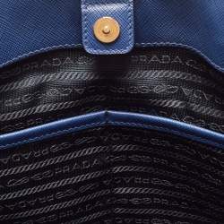 Pre Owned Prada Blue Saffiano Leather Large Gardener's Tote