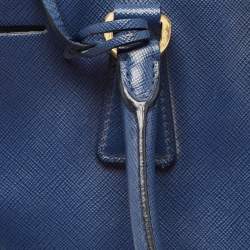 Pre Owned Prada Blue Saffiano Leather Large Gardener's Tote