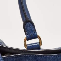 Pre Owned Prada Blue Saffiano Leather Large Gardener's Tote