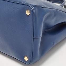 Pre Owned Prada Blue Saffiano Leather Large Gardener's Tote
