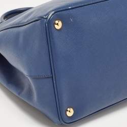 Pre Owned Prada Blue Saffiano Leather Large Gardener's Tote