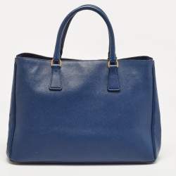 Pre Owned Prada Blue Saffiano Leather Large Gardener's Tote