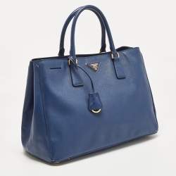 Pre Owned Prada Blue Saffiano Leather Large Gardener's Tote
