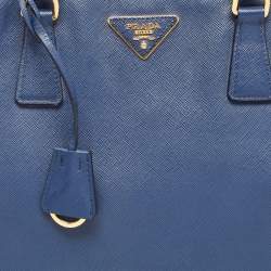 Pre Owned Prada Blue Saffiano Leather Large Gardener's Tote