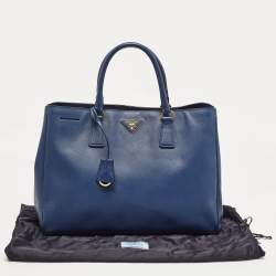 Pre Owned Prada Blue Saffiano Leather Large Gardener's Tote