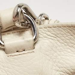 Pre Owned Prada Off White Vitello Daino Leather Side Pockets Tote