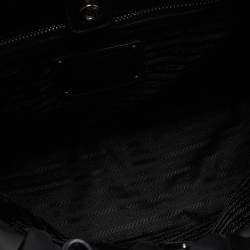 Prada Black Nylon and Leather Ruffle Tote