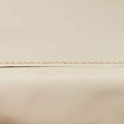 Pre Owned Prada Off White City Calf and Saffiano Leather Laser Cut Cahier Flap Shoulder Bag