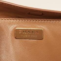 Pre Owned Prada Off White City Calf and Saffiano Leather Laser Cut Cahier Flap Shoulder Bag
