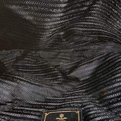 Prada Black Nero Nappa Antique Leather Nappa Antique Drawstring Tote Bag