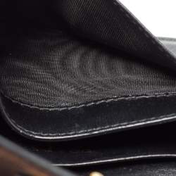 Prada Black Move Leather Logo Flap Card Holder