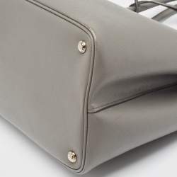 Pre Owned Prada Grey Saffiano Cuir Leather Large Double Handle Tote
