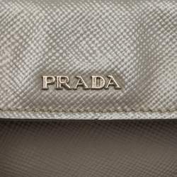 Pre Owned Prada Grey Saffiano Cuir Leather Large Double Handle Tote