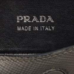 Pre Owned Prada Grey Saffiano Cuir Leather Large Double Handle Tote