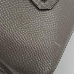 Pre Owned Prada Grey Saffiano Cuir Leather Large Double Handle Tote