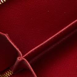 Pre Owned Prada Red Saffiano Leather Flap French Wallet