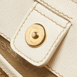 Pre Owned Prada White Saffiano Leather Large Galleria Tote