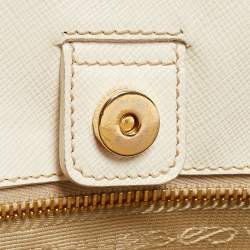 Pre Owned Prada White Saffiano Leather Large Galleria Tote