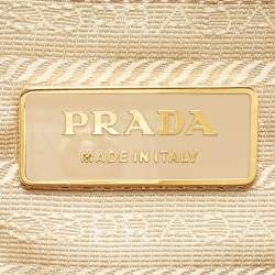 Pre Owned Prada White Saffiano Leather Large Galleria Tote