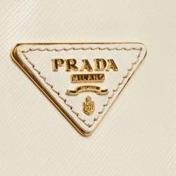Pre Owned Prada White Saffiano Leather Large Galleria Tote