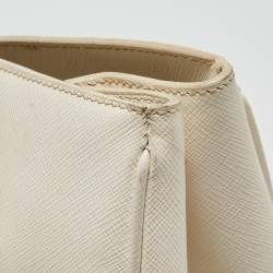 Pre Owned Prada White Saffiano Leather Large Galleria Tote