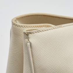 Pre Owned Prada White Saffiano Leather Large Galleria Tote