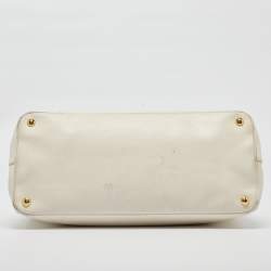 Pre Owned Prada White Saffiano Leather Large Galleria Tote