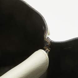 Pre Owned Prada Off White Saffiano Cuir Leather Double Handle Open Tote
