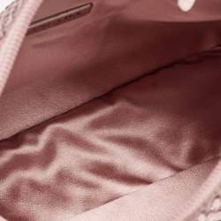 Pre Owned Prada Light Pink Satin Crystals Re-Edition 2000 Baguette Bag
