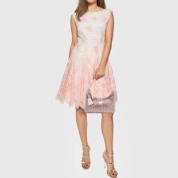 Pre Owned Prada Light Pink Satin Crystals Re-Edition 2000 Baguette Bag
