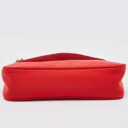 Pre Owned Prada Red Tessuto Nylon Re-Edition 2000 Baguette Bag